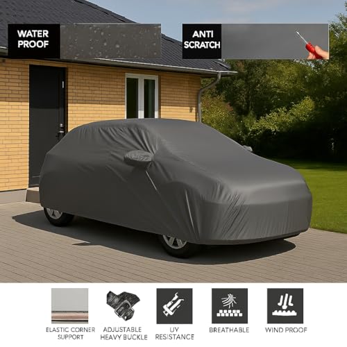 Image of Autofurnish Aero Series Car Cover for Freelander 2 2013 (100% Waterproof, Triple Stitched, Bottom Elastic,Secure Buckle Strap,Precision-Fit & Breathable Fabric) Colour: Grey