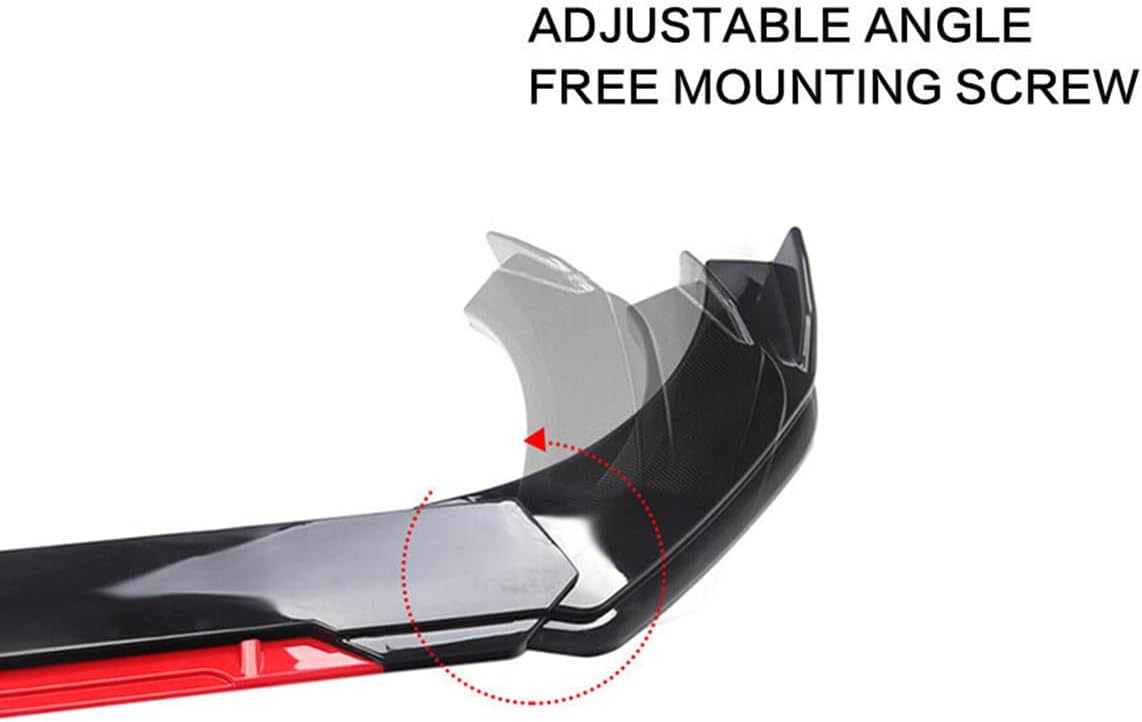 Front Bumper Lip Splitter Spoiler + Strut Rods Bright Glossy Black+Red Polyurethane Fit for Do-dge Challenger SRT SXT RT (Glossy Black spoilder Lip)