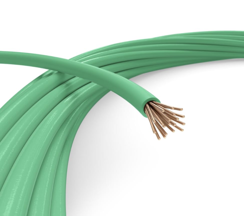 Electrical Grounding Wire #6 AWG Green, Copper, THHN-THWN2, UL Listed, Stranded, PVC Insulation/Nylon Sheath, Heat, Moisture, Gasoline and Oil
