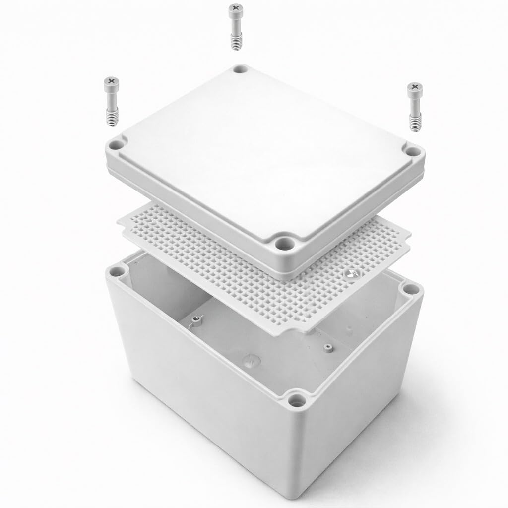 MGI SpeedWare Electrical Junction Box with Mounting Plate and IP67 Waterproof White Cover (8" x 6" x 5")