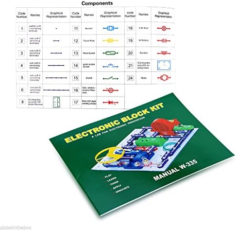 VFENG 335 Circuit Kits for Kids Circuit Experiment Kits Science Kits Electric Circuit Kits With 31 Snap parts Educational Science Kit Toy Boys Girls