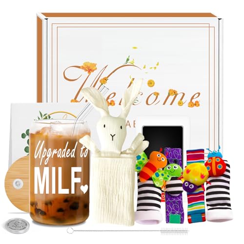 BELIVIUM New Mom Gifts First Time Mama to Be Gift Expecting Mother Pregnant Women Presents for Postpartum Baby Shower Gender Reveal - Coffee Cup, Baby Girl & Boy Sensory Toys, Cotton Lovey