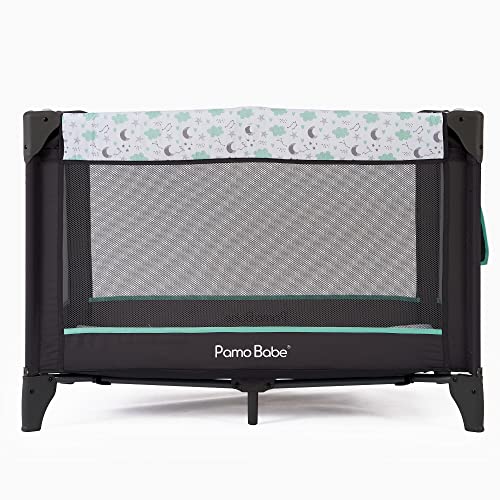 Pamo-Babe-Portable-Playard-Simple-Style-Playard-Push-Compact-Fold-Playpen-with-Carry-Bag-Grey