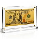blinkee 100 Dollar Gold Foil Bill with Acrylic Display Stand