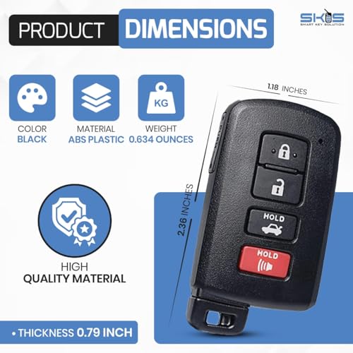 Télécommande Toyota Camry cassée ? Changez votre coque 4 boutons - 5