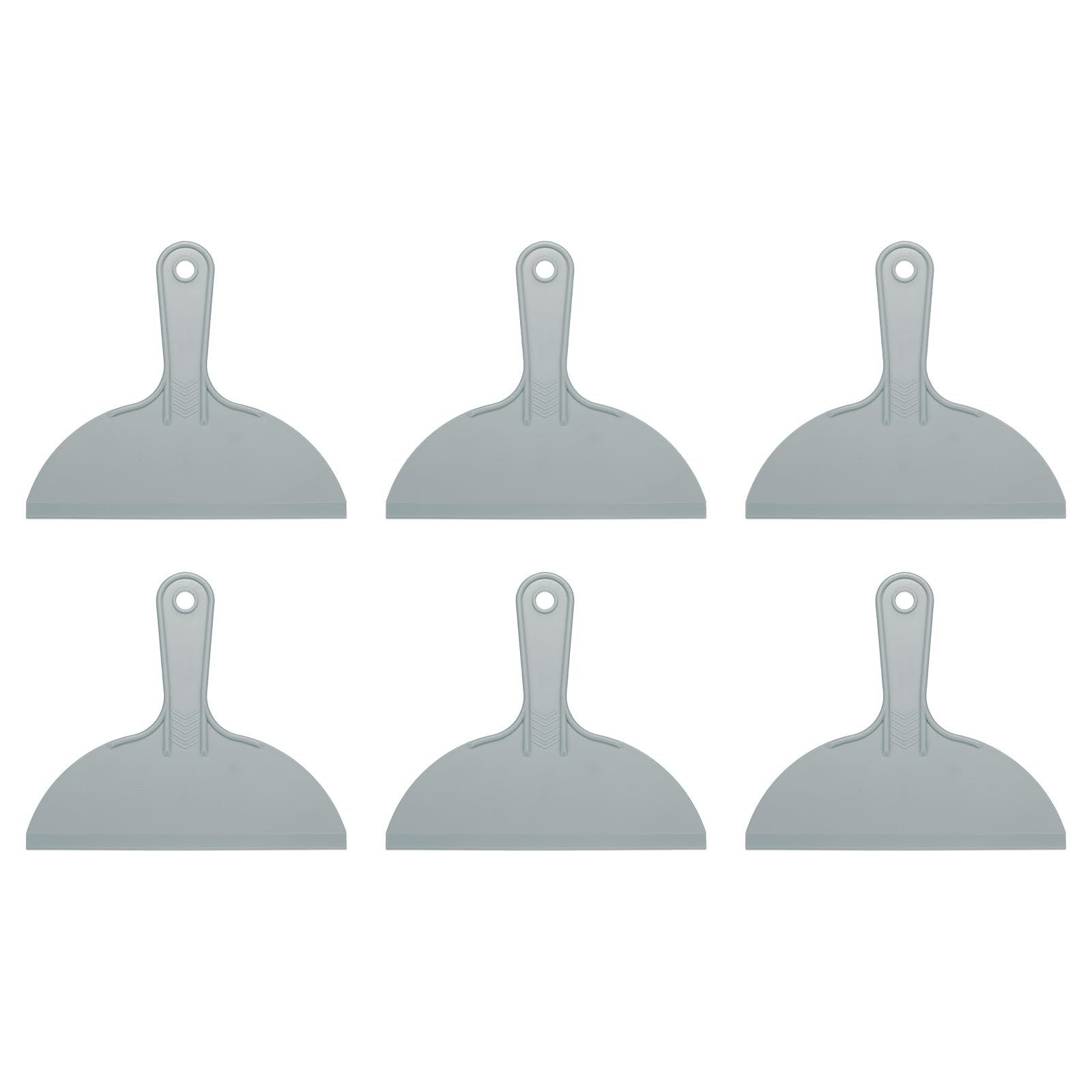 sourcing map 6pcs Putty Scraper 8" Plastic Flexible Putty Knives Disposable Paint Spreader Cleaner Tool for Spackling, Patching Painting Repairing, Gray