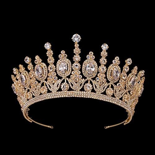 Hair Jewelry Crown Tiaras for Women Bridal Classical Crowns Elliptical Wedding Big Crown for Women,Sliver