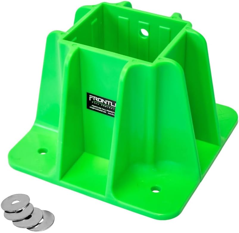 Frontline GPB200 Safety Guardrail Boot Base with Hardware Included (Green, GPB200-24Pack)