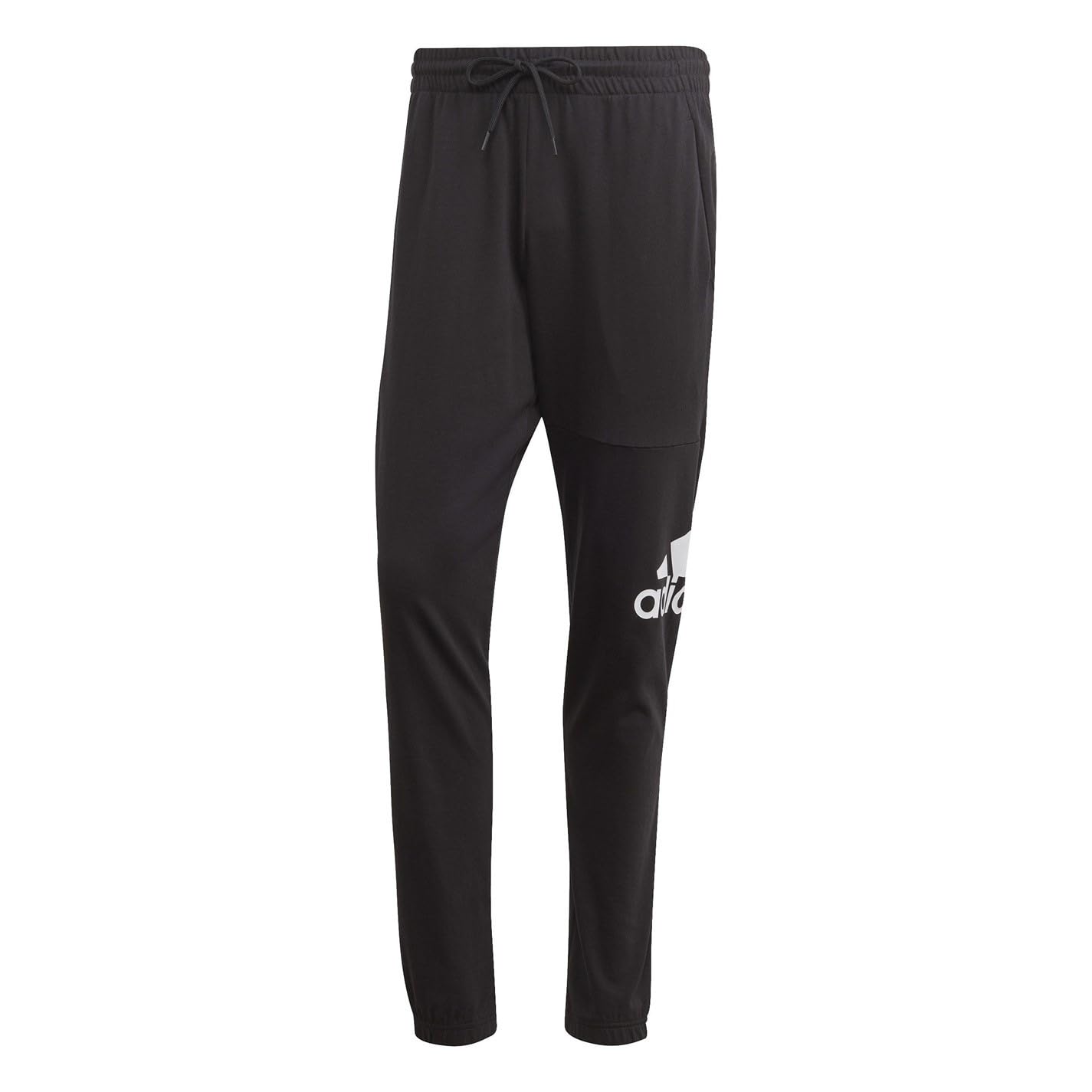 adidas Men's Essentials Single Jersey Tapered Badge of Sport Pants, Black, M