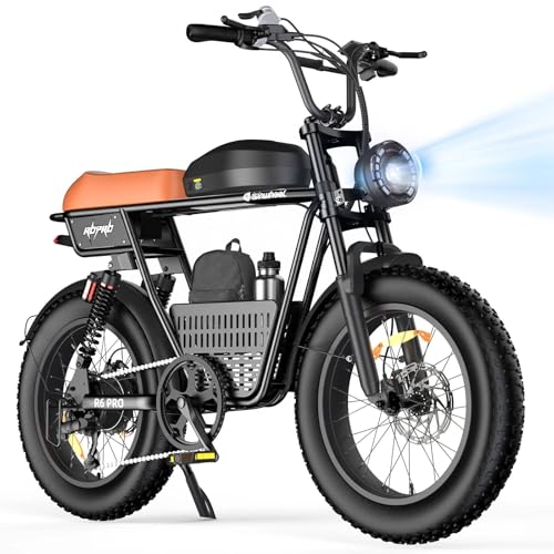 isinwheel R6 Pro Electric Bike for Adults,1500W Motor Electric Dirt Bike with 48V 20Ah Battery,35 MPH & 105 Miles Ebike,20' All Terrain Fat Tire Motorcycle,Full Suspension Moped E-Bike with Basket
