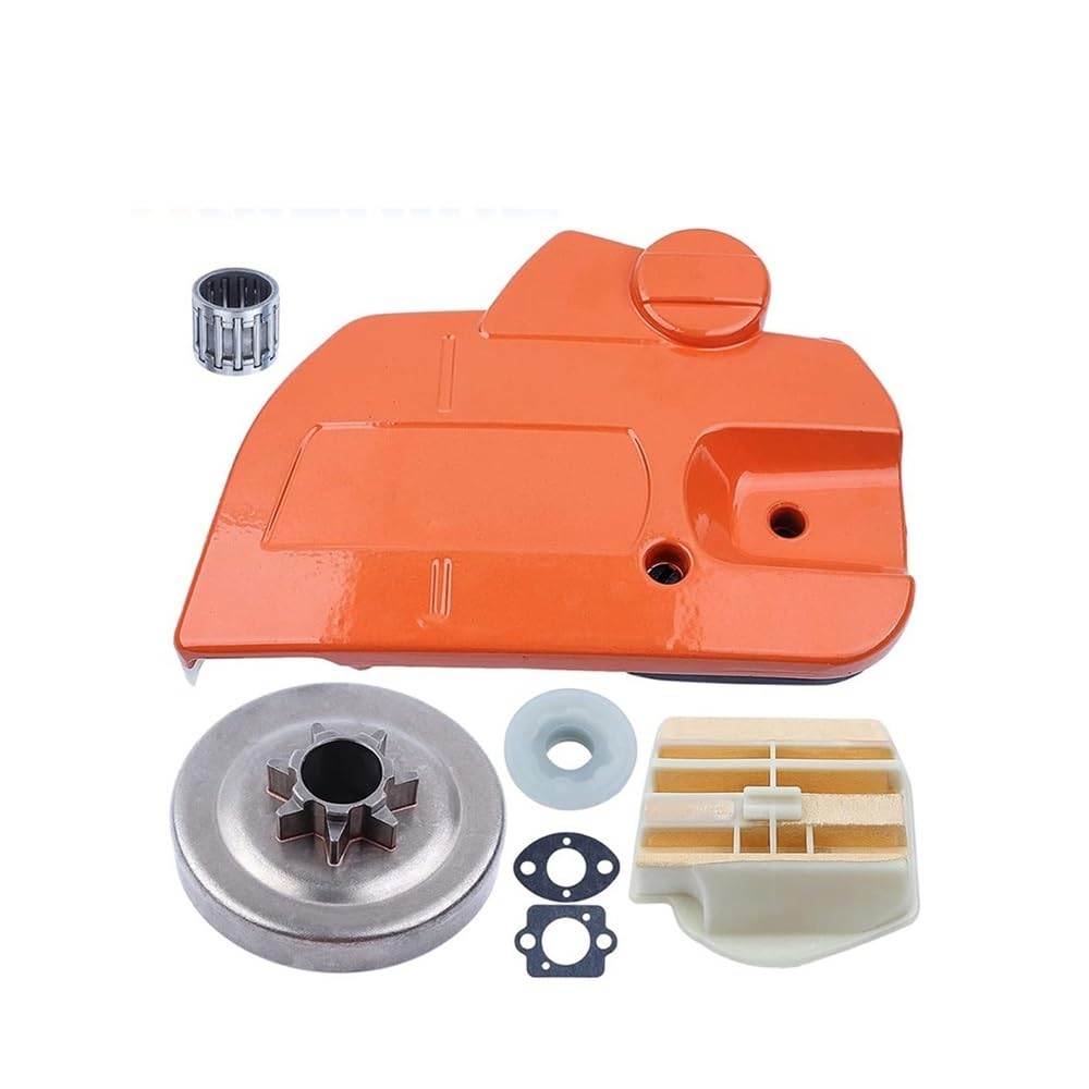 Tapa de Embrague de Freno de Motosierra y Tambor de Embrague de 325" 7T, Compatible con 445 y 450, con Filtro de Aire, Engranaje helicoidal y Junta de cojinete de Agujas.
