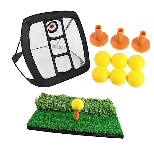 Parliky Nylon Sports Net Practice Set Golf Training Net Pad for Use Easy to Assemble