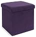 FHE Group Microsuede Folding Storage Ottoman, 15 by 15 by 15 Inches, Purple
