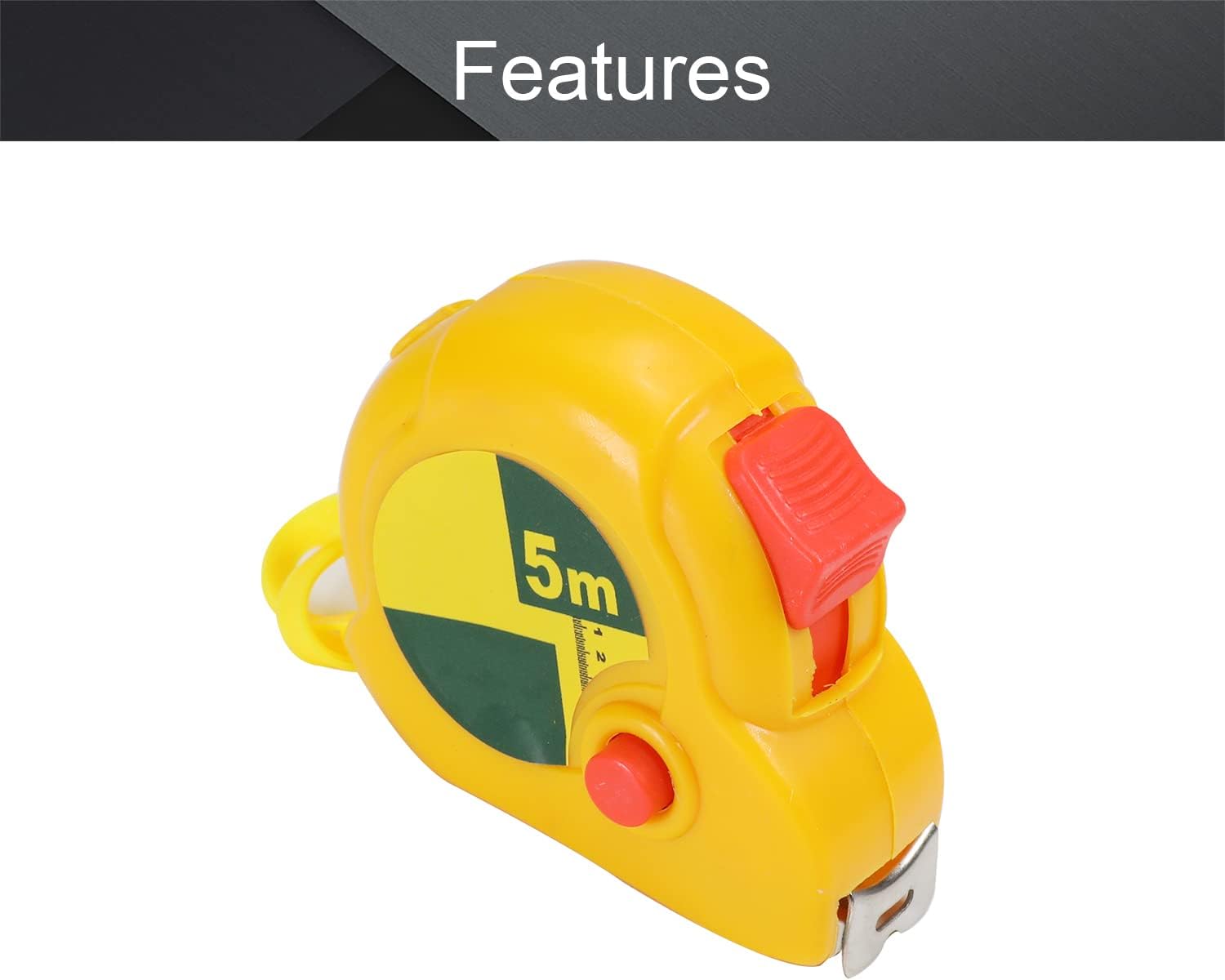 Utoolmart 5m / 16.4ft Tape Measure, Steel Retractable Professional Tape,Metric Scale，Plastic Case Measuring Tape 1Pcs