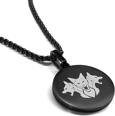 Comfort Zone Studios Stainless Steel Mythical Creature Heads Round Medallion Pendant Necklace