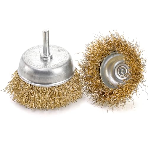 Elsjoy WIRE WHEEL BRUSH FOR DRILL Brass Drill Wire Brush Set Carbon Steel Cup Brush Kit thumb #4