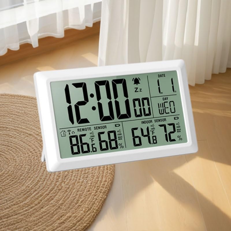 7.5 inch Large Screen Alarm Clock Calendar Hygrometer