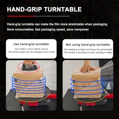 Electric Stretch Film Dispenser, Semi-Automatic Industrial Wrapper, 27.5in Width, 220lbs Load Capacity, Efficient Bench Stretch Film Machine for Packaging and Shipping