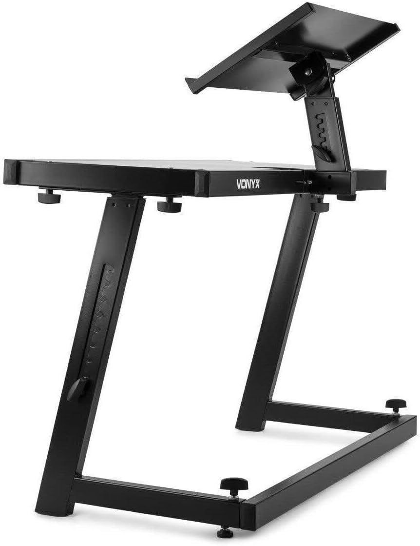 Vonyx Support DJ Réglable Deck Mixage Contrôleur Résistant | Support Stable pour Équipement DJ, Montage Rapide et Sécurisé, Structure Robuste pour Tables de Mixage, Contrôleurs et Scène
