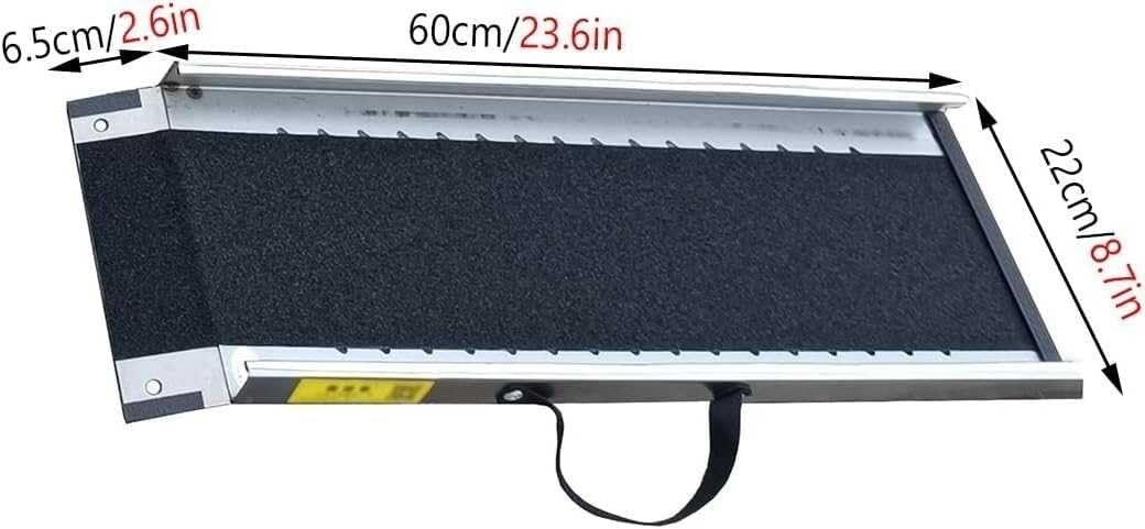 Rampa de umbral de silla de ruedas para escalones, escaleras, puerta, rampas ligeras de 15 cm/25 cm de elevación, ideal para carretillas de mano, bicicletas y scooters (60 cm de largo)