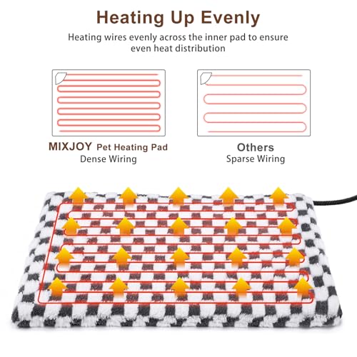 MIXJOY Pet Heating Pad, 11 Adjustable Temperature Dog Heating Pad Indoor with Timer, Heating Pad for Dogs Cats, Electric Cat Heating Pad with Washable Cover, Heated Pet bed-35\'\'x24\'\', Large - Thumbnail 2