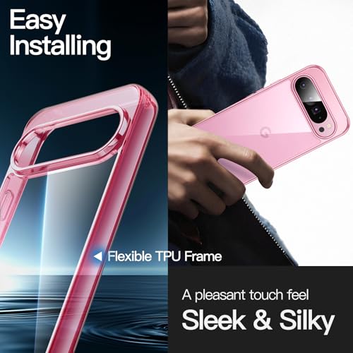 Image of JETech Cover Case for Google Pixel 9 /9 Pro 2024, Non-Yellowing Shockproof Bumper Protective Phone Cover, Anti-Scratch Hard PC Back (Quartz Rose)