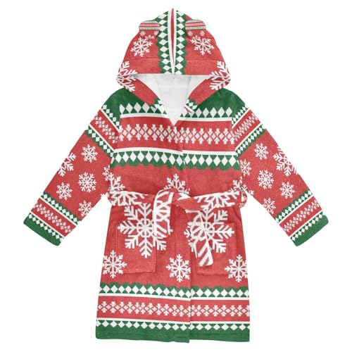 GuoChe Snowflakes Kids Hooded Robes Sleepwear For Kids