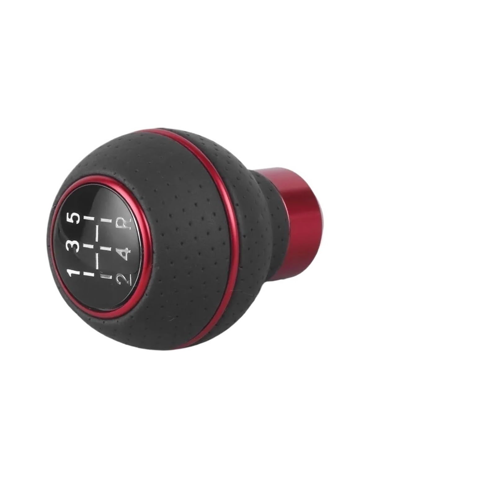 Jeocoai Red Car Gear Knob 5Speed Universal Leather＆Aluminium Car Gear Shift Knob For M8 M10 M11 M12 Lever Level Head(Red)