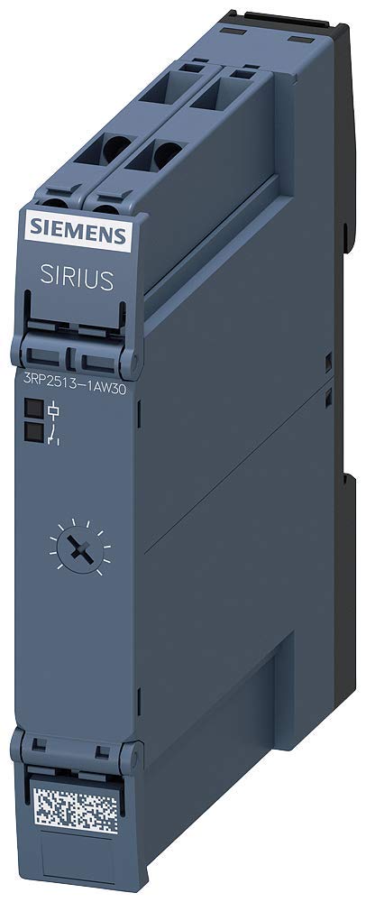 Siemens 3RP25131AW30 Timing Relay, ON-delay, 1 Change-Over Contact, Timing Range 5 to 100s, 12 to 240V AC/DC at 50/60Hz, with LED, Screw Terminal