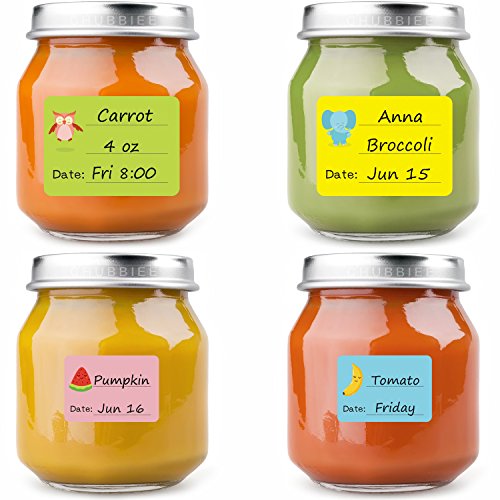 Image of OXO Tot Baby Food Storage Containers Labels, Baby Daycare Labels for Baby Bottle, Freezer Tray & Reusable Pouch, Great for Daycare, Set of 2×90 Labels