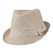 Lace Band Paper Straw Fedora - Tan OSFM