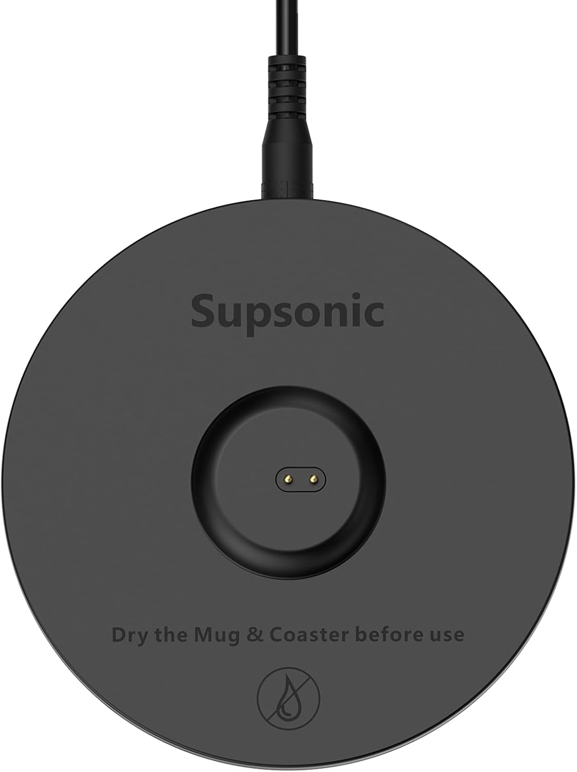 Supsonic Universal Charging Coaster, Wireless Charging for Use with Supsonic Heated Coffee Mug, Black