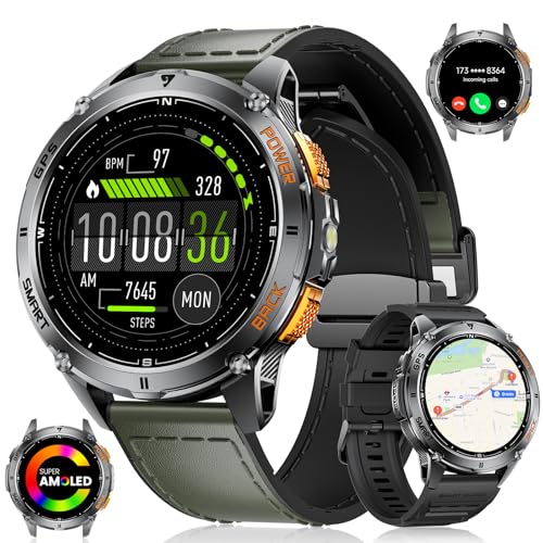 Smartwatch da Uomo con GPS, Smart Watch con Torcia LED/IP68