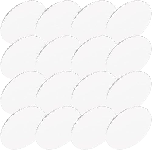 Sewroro Espejo decorativo de pared, 30 unidades, espejo adhesivo para manualidades, hoja inastillable, azulejos ovalados pequeños, flexibles,