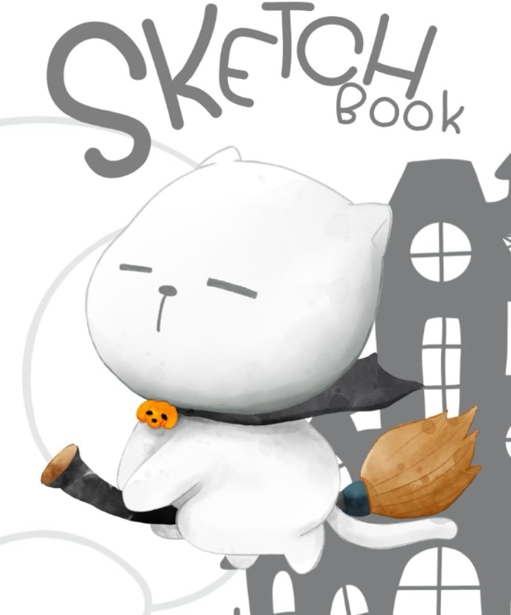 Sketchbook: Drawing notebook with cute cartoon, Drawing Book (size 8.5 x 11) (120 Sketch Book Blank Pages)(Sketchbook For Kids)