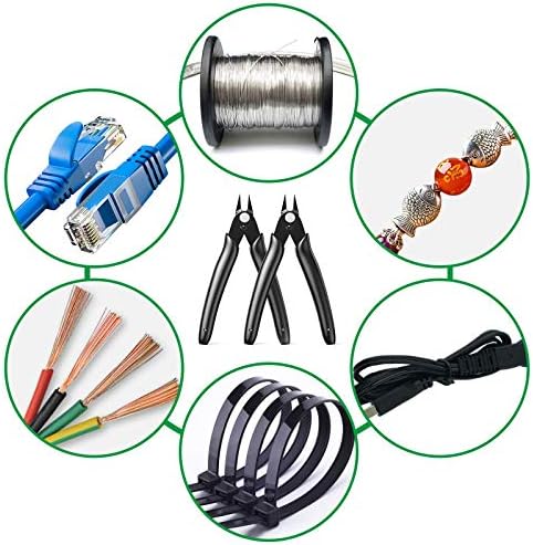 BOENFU Small Wire Cutters Cable Tie Flush Cutter 5 Inch Precision Wire Clippers Hobby Snips Side Cutting Pliers for Jewelry Making, Electronics | Black
