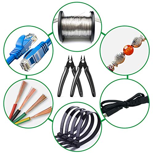 Boenfu Wire Cutters Zip Tie Cutters Micro Flush Cutter 1Pcs 5 In Precision Wire Clippers Hobby Snips Small Side Cutting Pliers For Jewelry Making, Electronics, Black #TOP3
