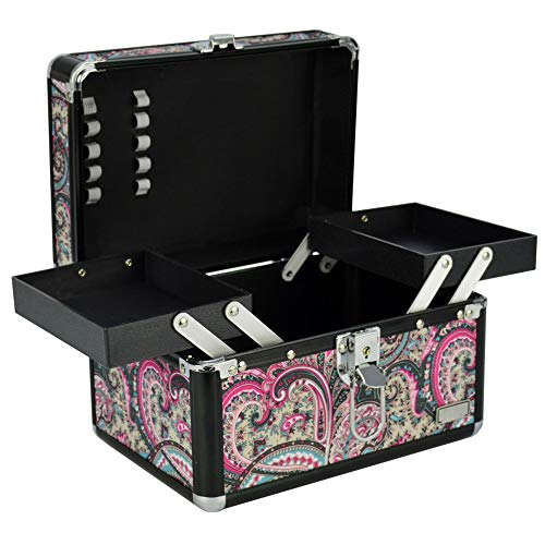 Maleta Para Maquiagem e Joias Frasqueira Mandala Indiana Preto CBRN12596