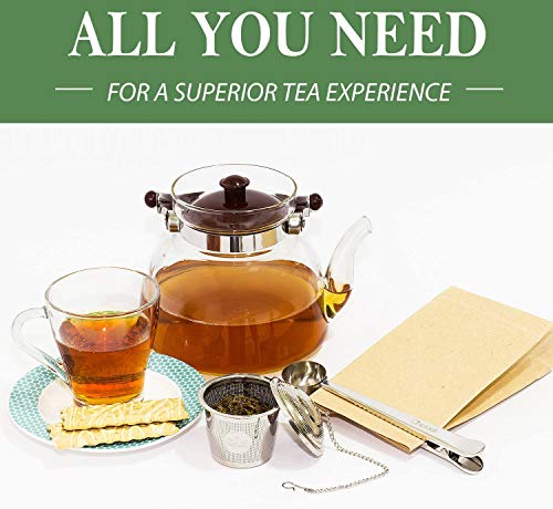 Chefast Tea Infuser Set (1+1 Pack) - Combo Kit of Single Cup and Large Infusers, Plus Metal Scoop with Clip - Reusable Stainless Steel Strainers and Steeper for Loose Leaf Teas