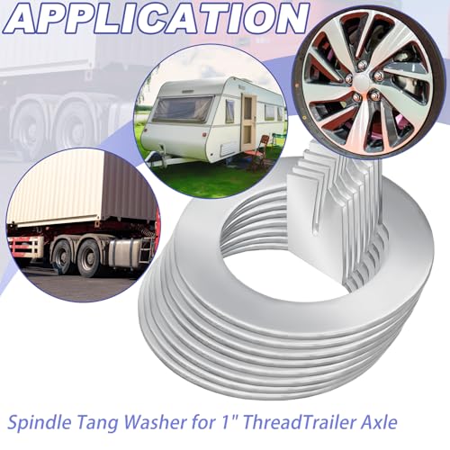 Niuohoy 8 Pack Trailer Wheel Spindle Tang Washer, Spindle Washer Replacement Compatible with EZ Lube Spindle for Axle 2K to 7K Replacement Spindle Tang Washer (Inner Diameter 1