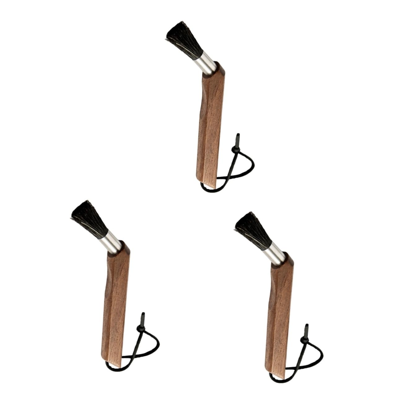Mikinona 3piezas Cepillo De Limpieza De Café Cabeza De Natural Para Máquina De Espresso y Cafetera Mango Ergonómico Nogal Para Reducidos