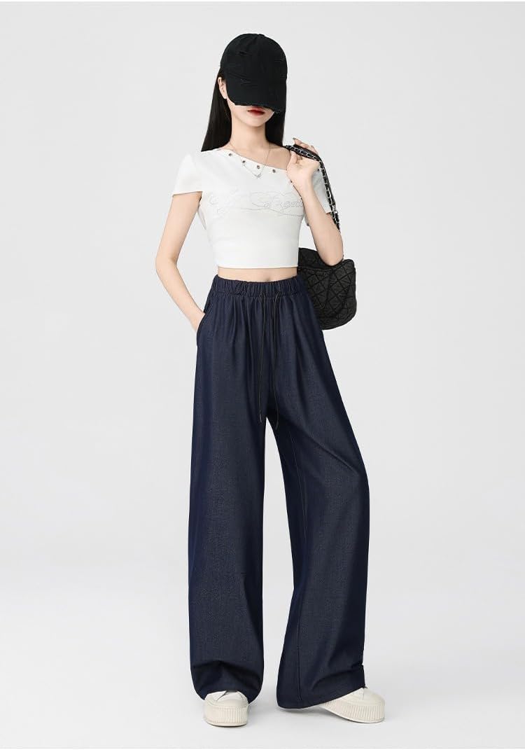 Women's Summer Ice Silk Wide Leg Jeans