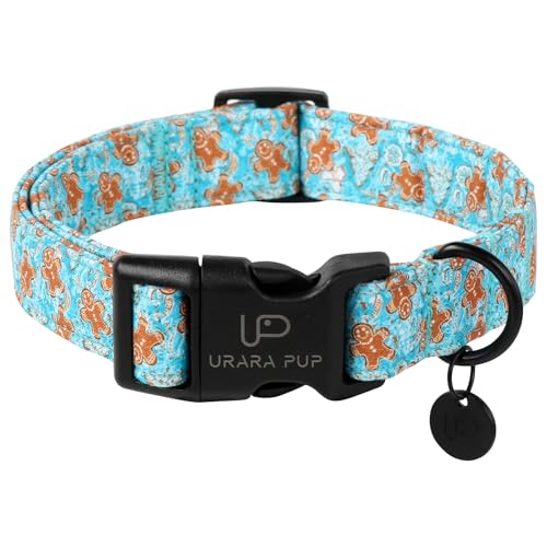 Image of Christmas Dog Collar,Adjustable Gingerbread Pet Collar,Chriatmas Puppy Collars for Small Medium Large Dogs, L,Neck 16-24in