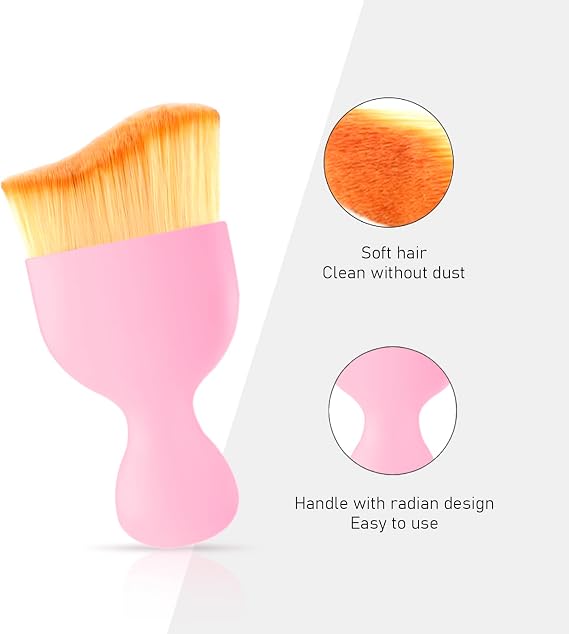 Fogfar 2 PCS Auto Interior Dust Brush, Car Detailing Brush, Auto Interior Curved Design Soft Hair Removal Brush for Automotive Dashboard, Air Conditioner Vents, Computer, Scratch Free (Pink)