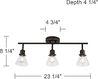 Leila 23 1/4 Wide 3-Light Fixture Bronze Style Track Light Fixture