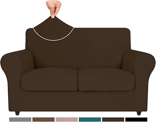 ZNSAYOTX Fundas superelásticas para sofá biplaza de 3 piezas, fundas de sofá a rayas para sofá de 2 cojines, protector de muebles suave, lavable,