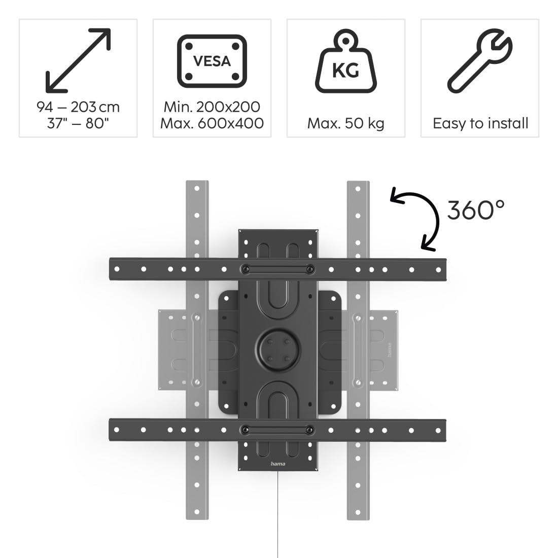 hama ドイツ | TVウォールブラケット 縦横両対応 37-80インチ対応 Amazon | hama ドイツ | TVウォールブラケット 縦横両対応 37-80インチ
