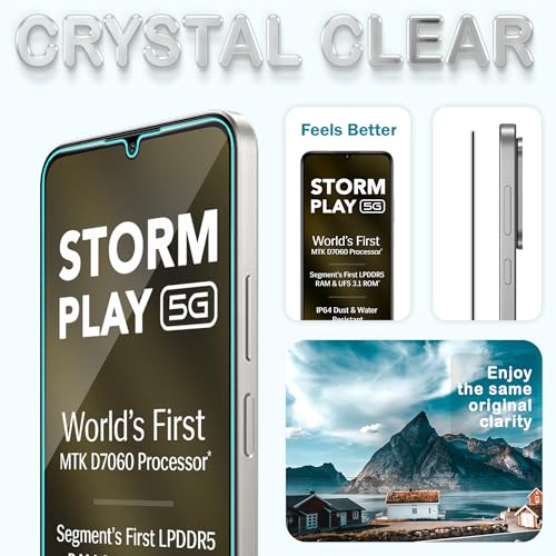 Image of ArmourPro Military Grade Gorilla Tempered Glass Screen Protector Compatible For Lava Storm Play (6.75 Inch) With Easy Installation Kit| Edge To Edge Coverage |Black