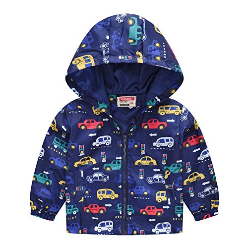 TUIJI Toddler Boys Girls Cartoon Print Zip Jacket Hooded Trench Lightweight Kids Coats Windbreaker Casual Outerwear 4T 5T Colour(Style 06,130)