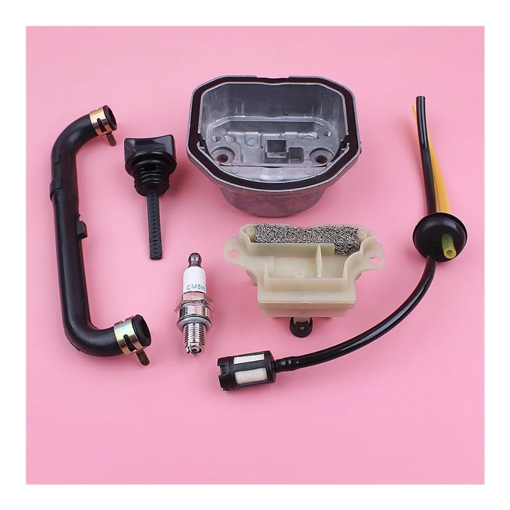 Cubierta de Culata Compatible con GX25 HHT25S, Tapa de Filtro de Aceite, Placa de Salida, Ojal de línea de Combustible, Pieza de Repuesto for Motor de cortacésped